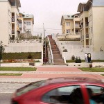 In a residential and shopping area