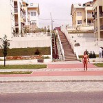 In a residential and shopping area