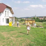 At a construction site