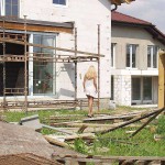 At a construction site