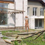 At a construction site