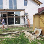 At a construction site