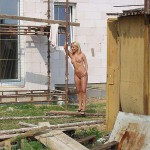 At a construction site