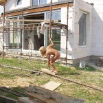 At a construction site