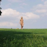 In front of a fast food