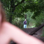 On a long walk in a huge park