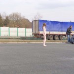 At a highway rest stop