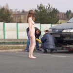 At a highway rest stop