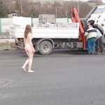 At a highway rest stop