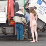 At a highway rest stop