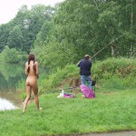 At a lake in a leisure area