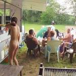 At a lake in a leisure area