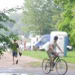 At a lake in a leisure area