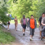 At a lake in a leisure area