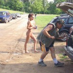 At a lake in a leisure area