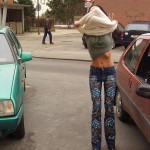 Christmas girl in the snow