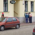 Christmas girl in the snow