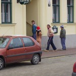 Christmas girl in the snow