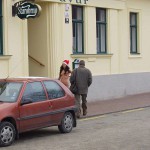 Christmas girl in the snow