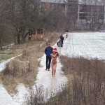 Christmas girl in the snow