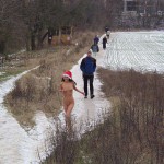 Christmas girl in the snow