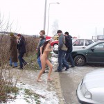 Christmas girl in the snow