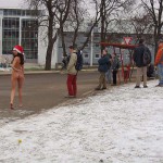 Christmas girl in the snow