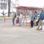 Christmas girl in the snow