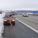 Christmas girl in the snow