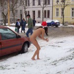 Christmas girl in the snow