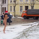 Christmas girl in the snow