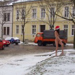 Christmas girl in the snow