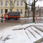 Christmas girl in the snow