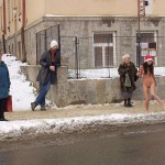 Christmas girl in the snow