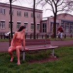 At the riverside on a running track