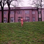 At the riverside on a running track