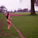 At the riverside on a running track