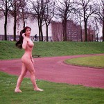 At the riverside on a running track