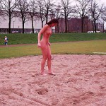 At the riverside on a running track