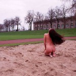 At the riverside on a running track