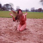 At the riverside on a running track