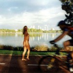 Park and walkway alongside the river