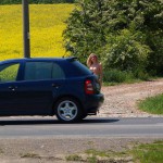 Warm up at a country road