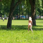 In a park and at a construction site