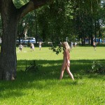 In a park and at a construction site