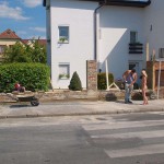 In a park and at a construction site