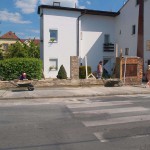 In a park and at a construction site