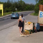 At booth vending fruits