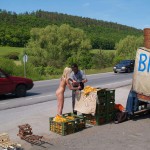 At booth vending fruits