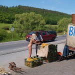 At booth vending fruits